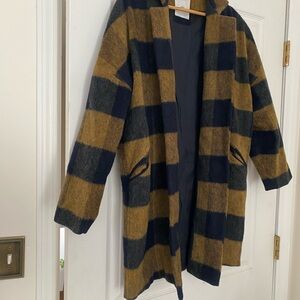 Mango Casual Navy and Mustard Coat
